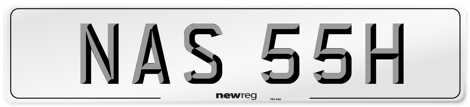 NAS 55H Number Plate from New Reg